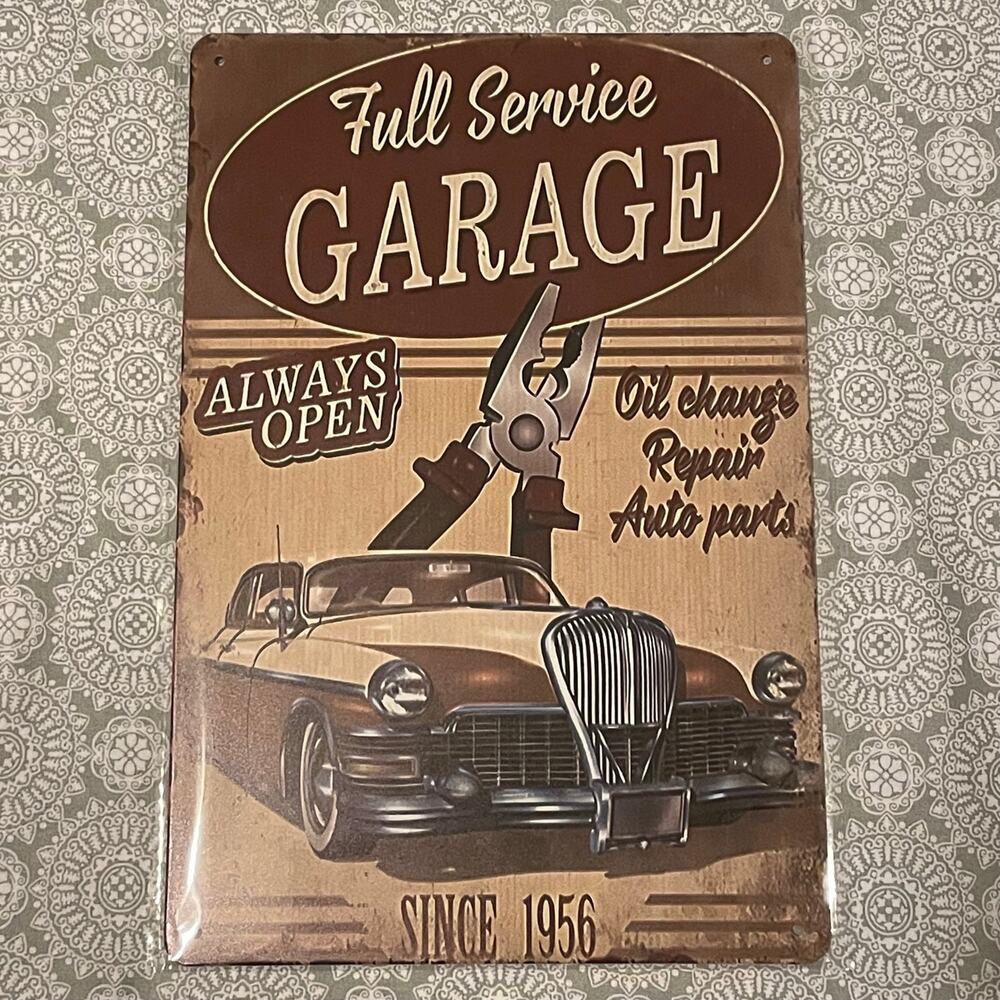 Full Service Garage ~ 8” x 12” Metal Sign